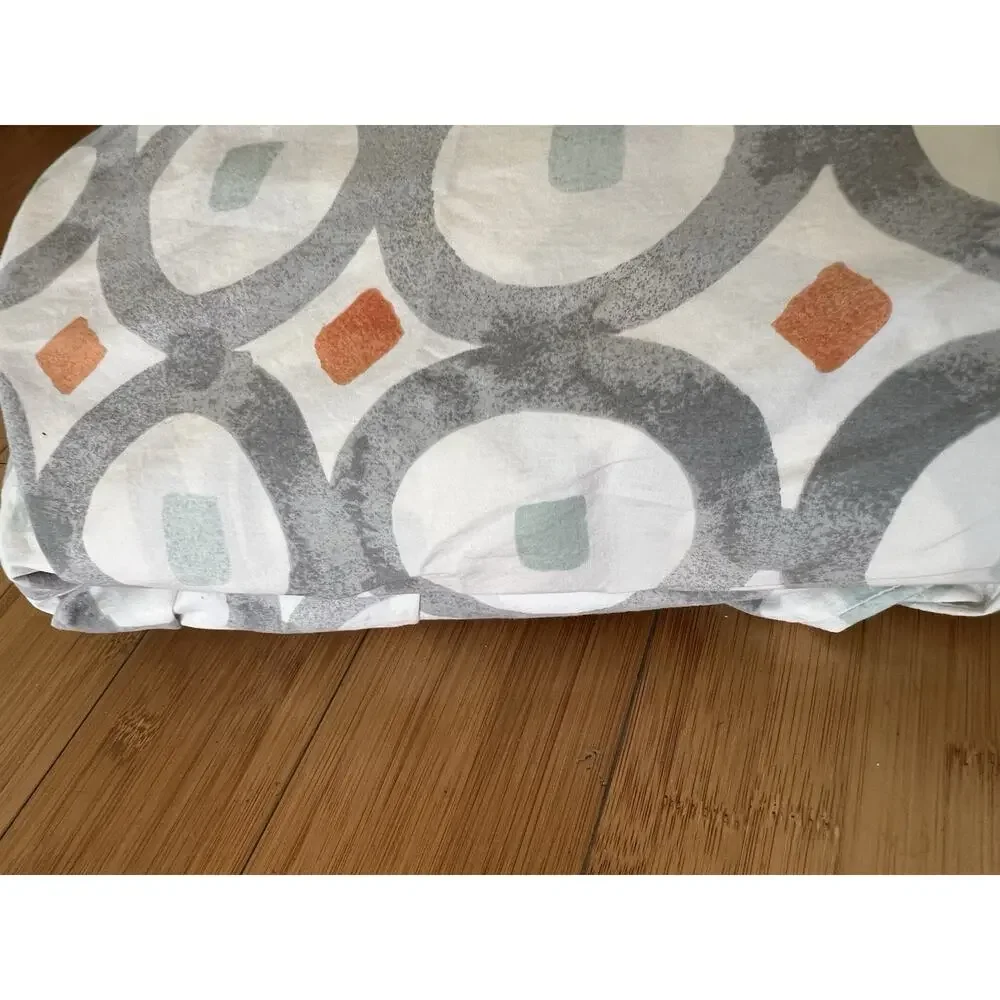 West Elm Green Circle Trellis Full queen duvet cover 100% Cotton